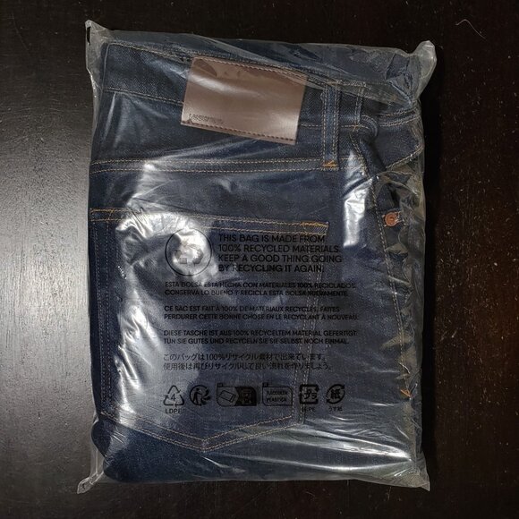 NWT Lands' End Men's Flannel Lined Jeans Dark Wash Black Watch Plaid 38X34 38/34 - Picture 6 of 9